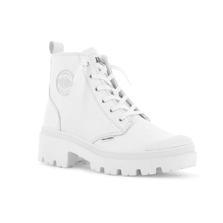 Bottes Palladium Pallabase Leather Femme Blanche | FR UOR709Y